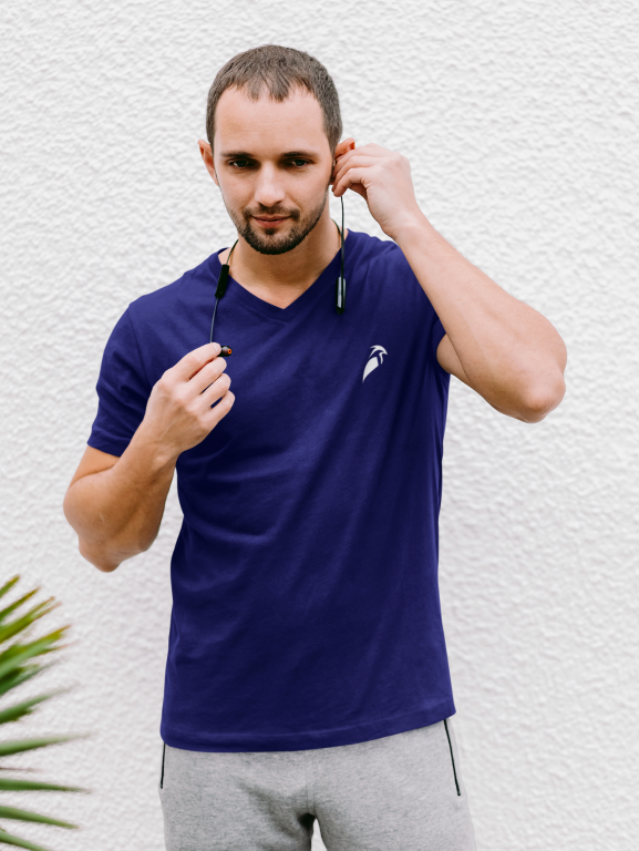 V-NeckHalfsleeveLogoRoyalBlue1