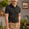 PoloHalfSleeveTeePlainBlack1