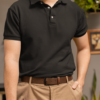 PoloHalfSleeveTeePlainBlack2